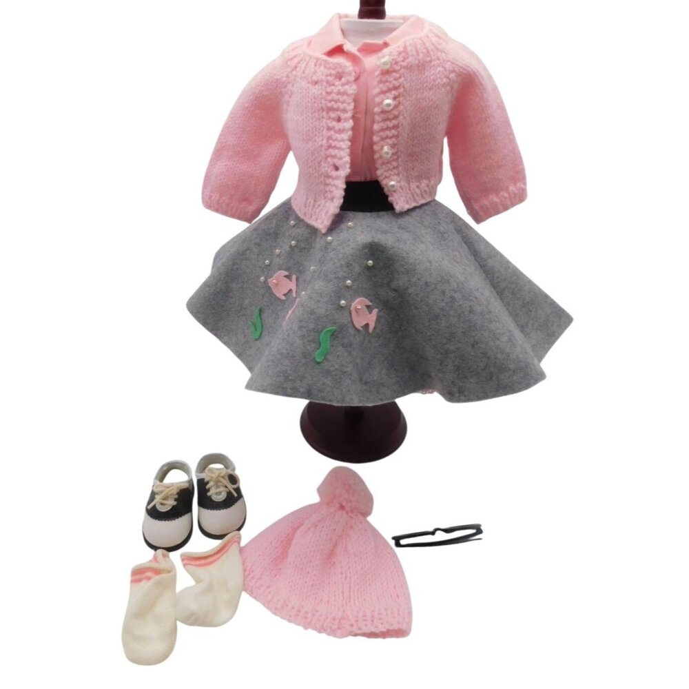 Handmade KMK Historical 50s Fish Poodle Skirt Set Fits 18" American Girl Dolls